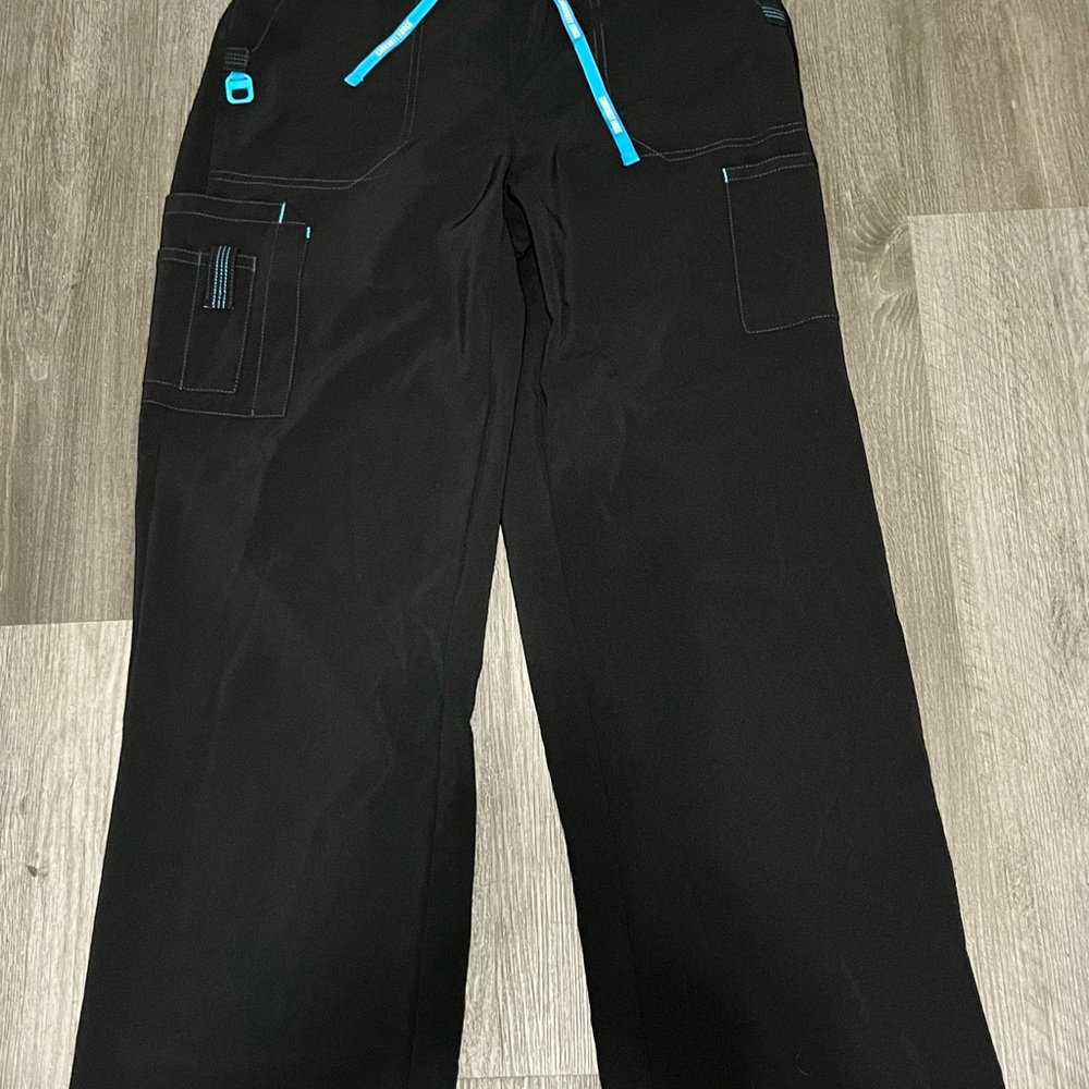 Carhartt Black Medical Scrub Pants with Teal Accent
